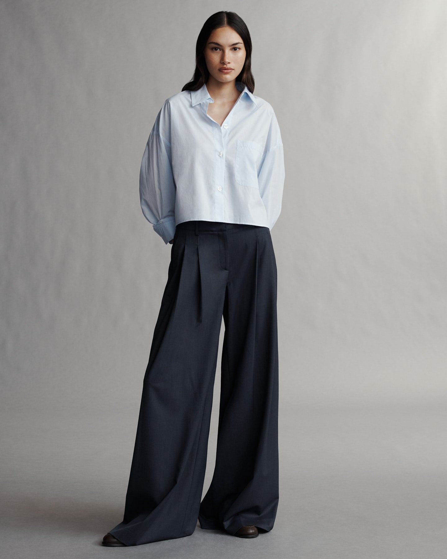 TWP Indigo Didi Pant in Wool Twill view 1