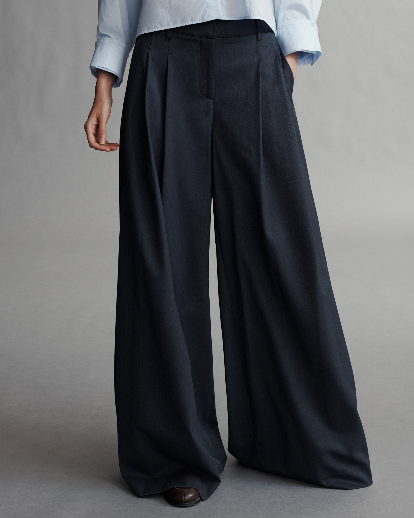 TWP Indigo Didi Pant in Wool Twill view 2