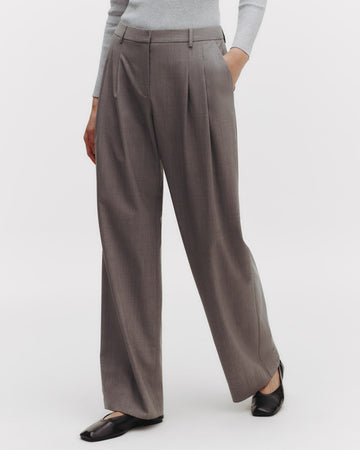 TWP Medium heather grey Sulli Pant in Ultrafine Stretch Suiting view 12