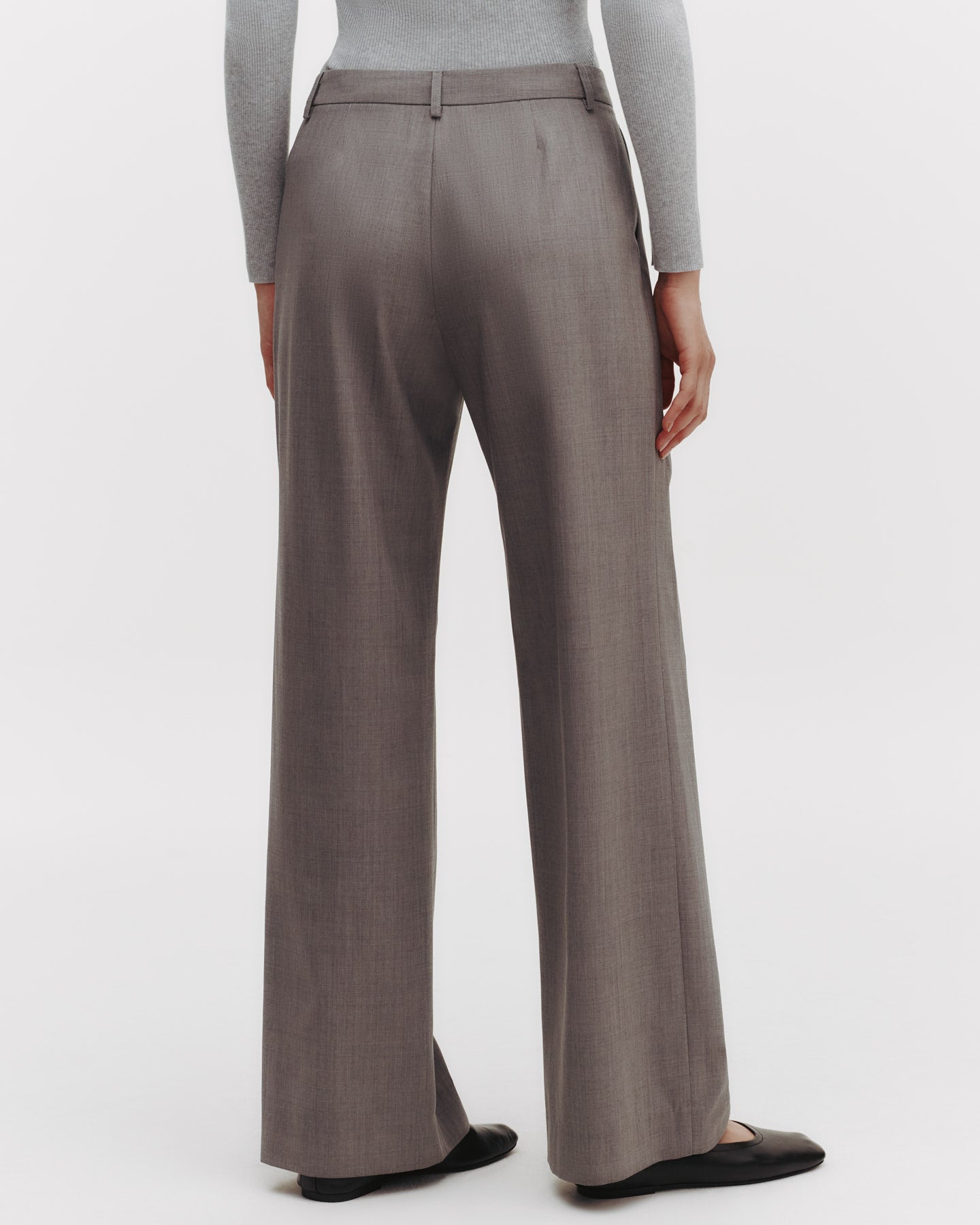 TWP Medium heather grey Sulli Pant in Ultrafine Stretch Suiting view 7