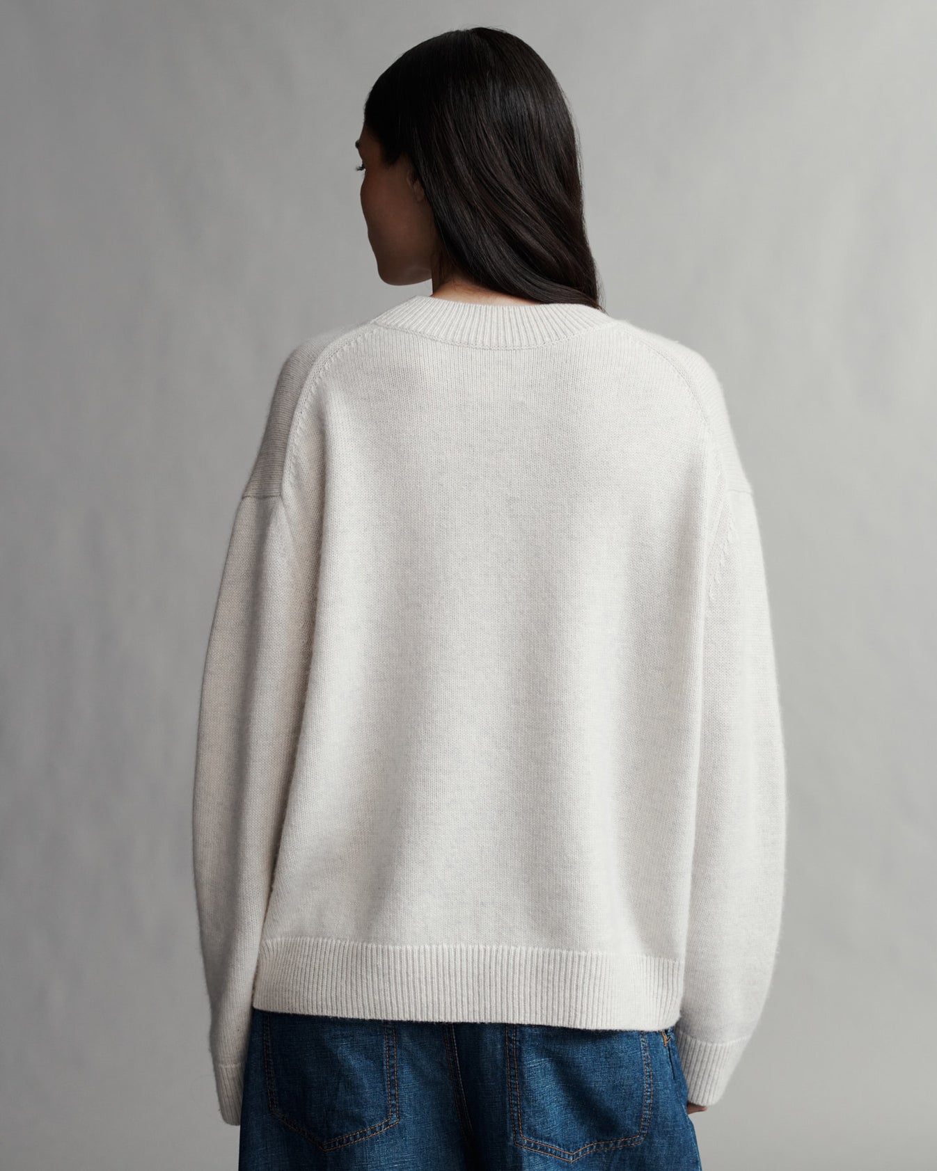 TWP White heather grey Boy Crewneck in Cashmere view 4