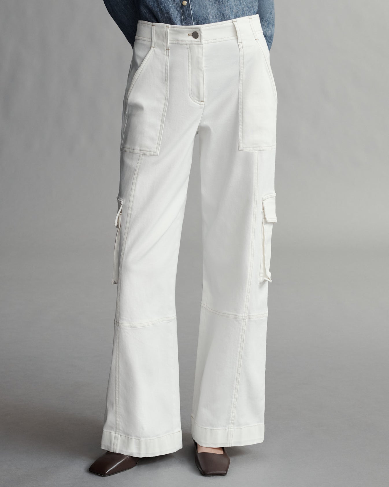 TWP Ivory Coop Pant with Cargo Pockets in Cotton Twill view 2