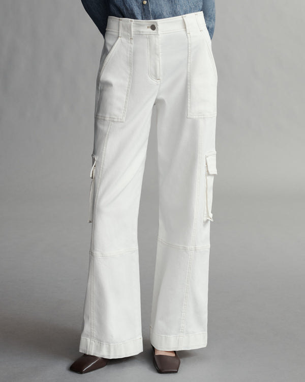 TWP Ivory Coop Pant with Cargo Pockets in Cotton Twill view 2