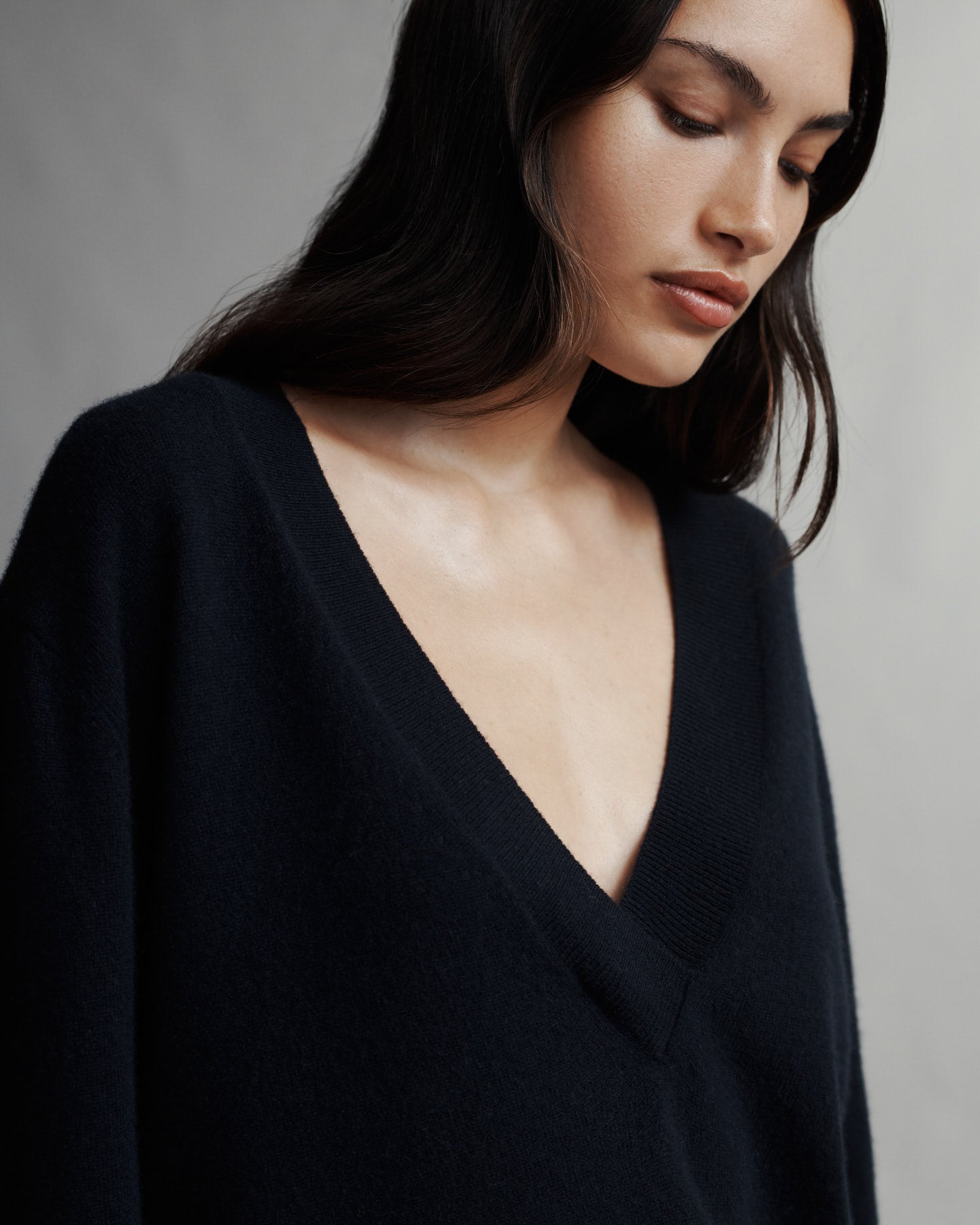 TWP Midnight Deep V Sweater in Cashmere view 4