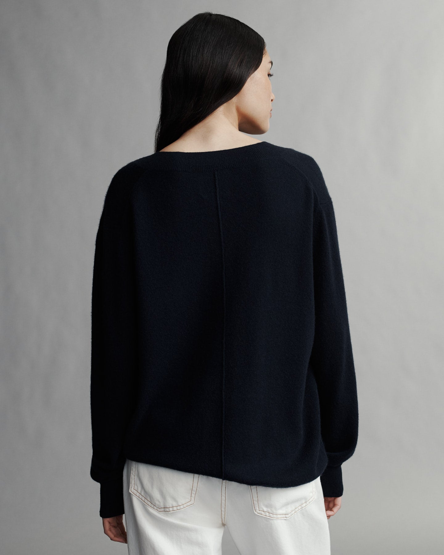 TWP Midnight Deep V Sweater in Cashmere view 5