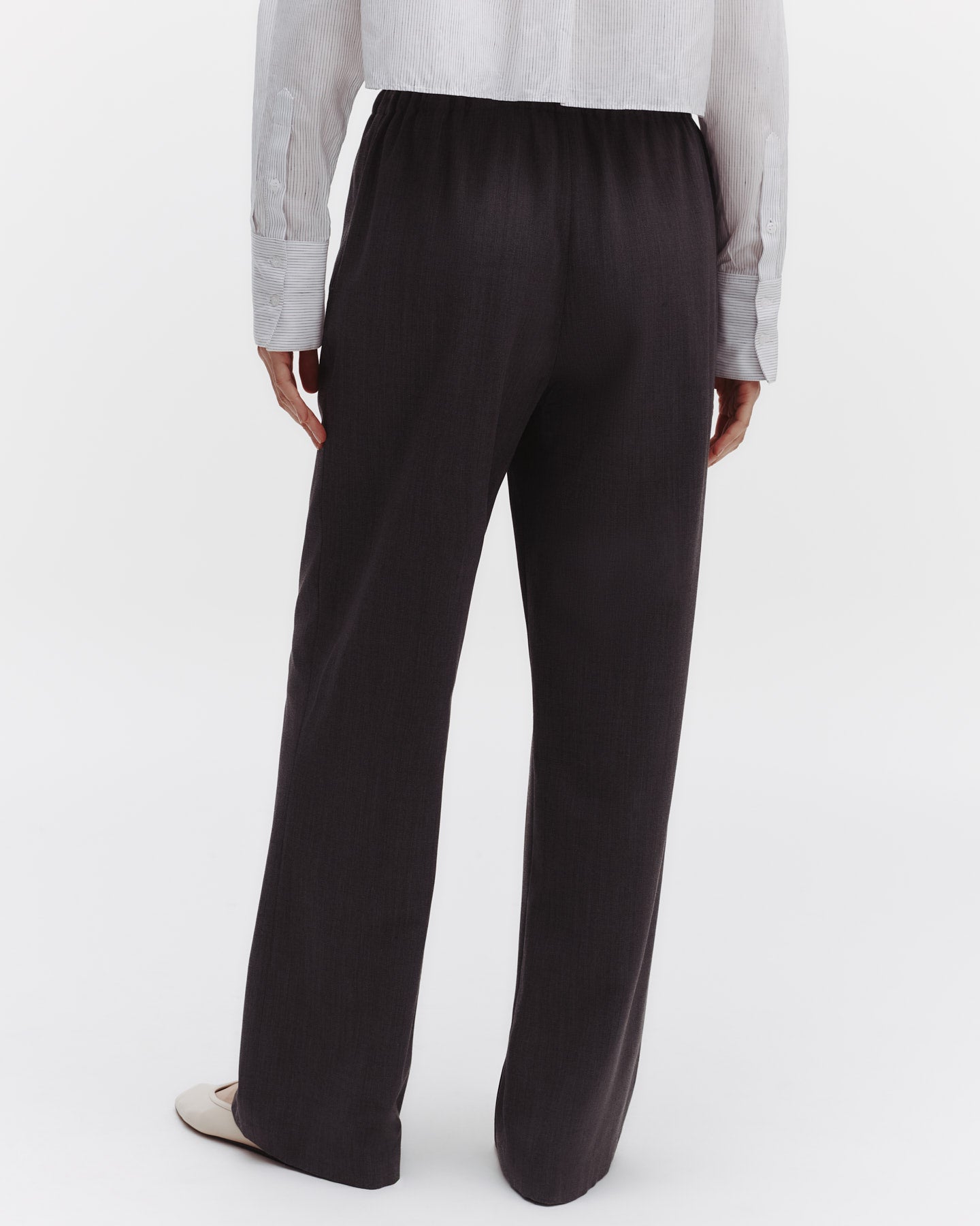 TWP Medium heather grey Jillian Sweatpant in Italian Wool Twill view 3