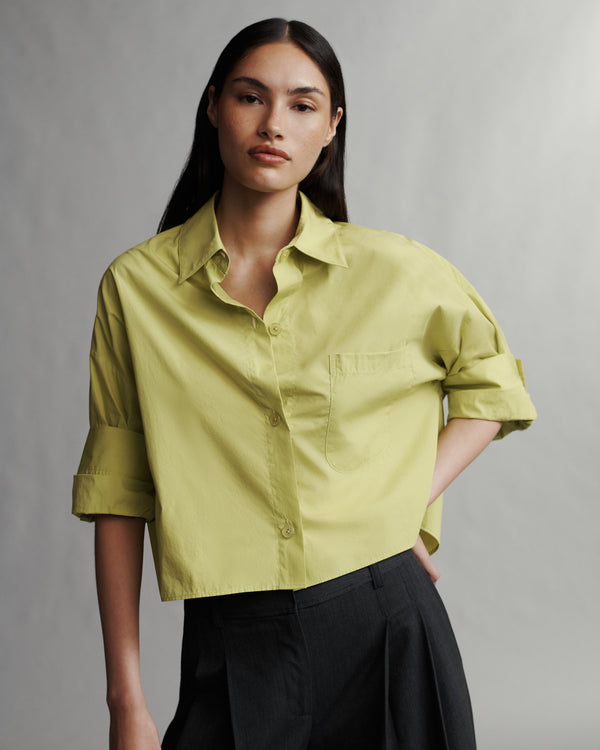 TWP Apple green Next Ex Shirt in Superfine Cotton Shirting view 2