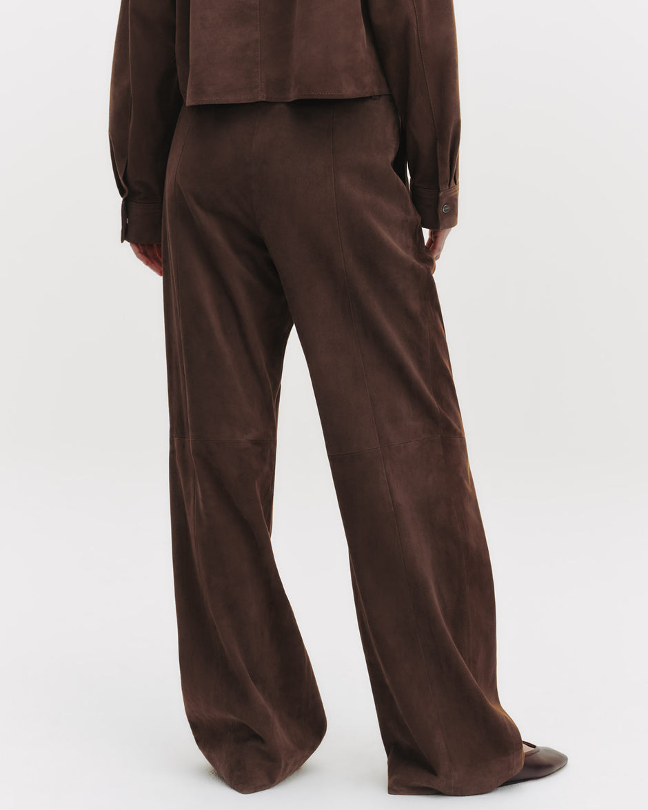 TWP Tobacco Sulli Pant in Paper Suede view 5