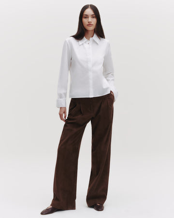 TWP White Button Me Up Top in Superfine Cotton view 3