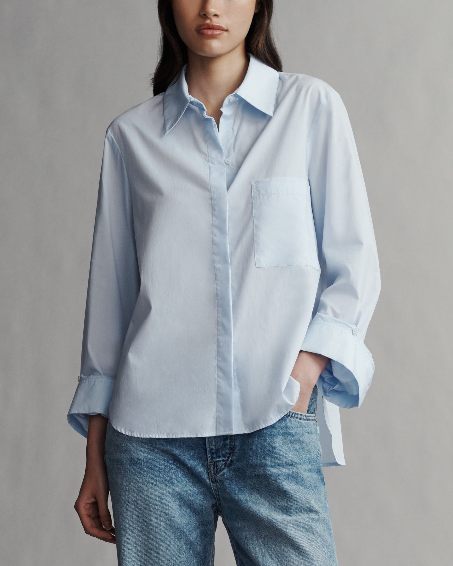 TWP Baby blue Boyfriend Shirt in Superfine Cotton view 1