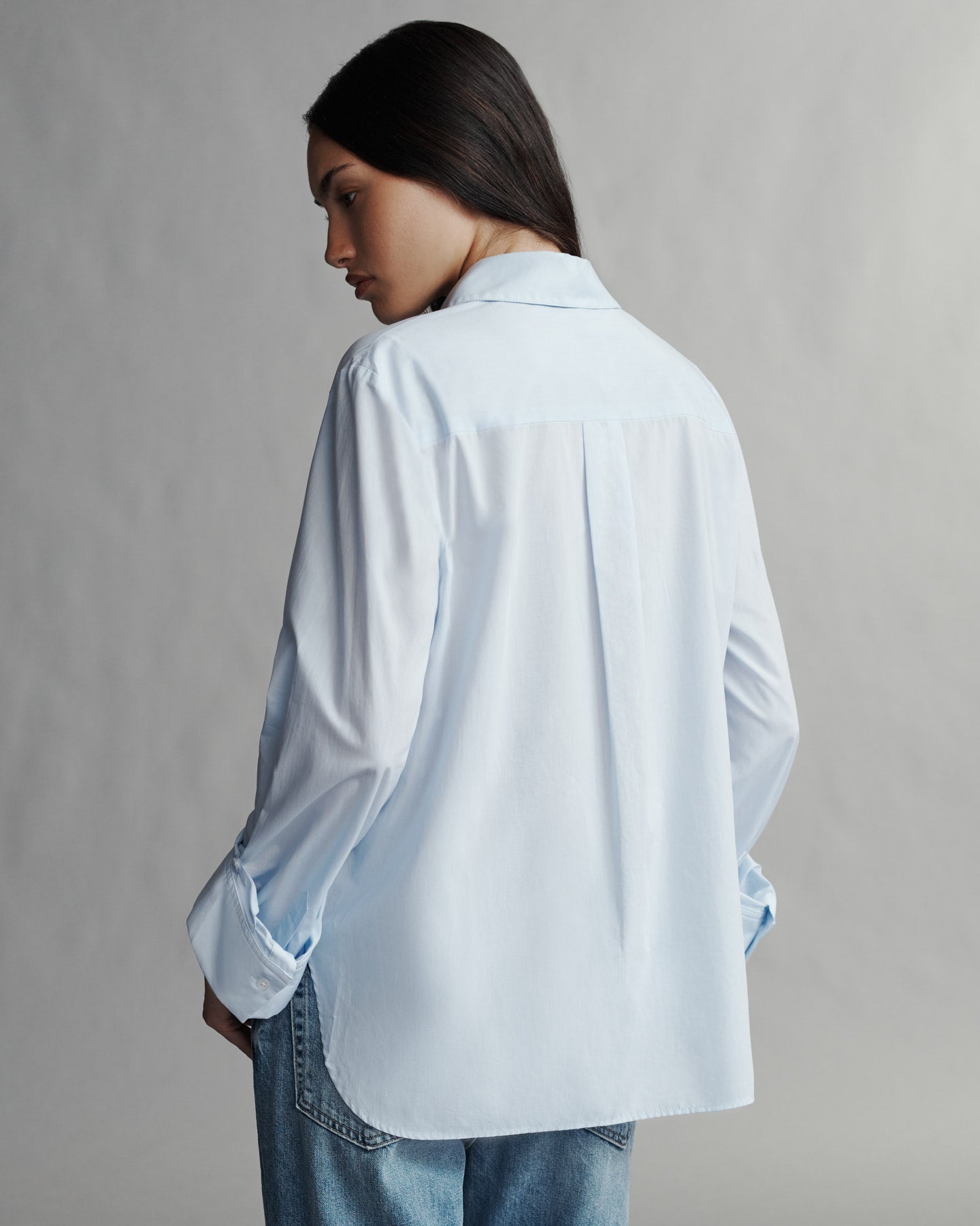 TWP Baby blue Boyfriend Shirt in Superfine Cotton view 4