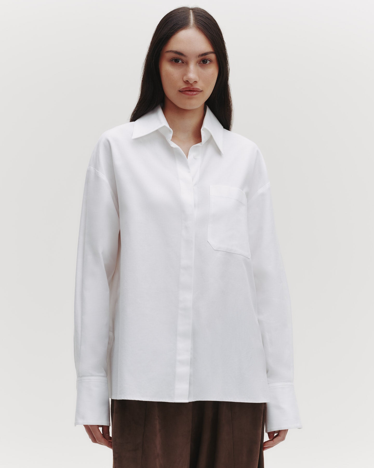 TWP White E.B. Shirt in Oxford Cotton view 5