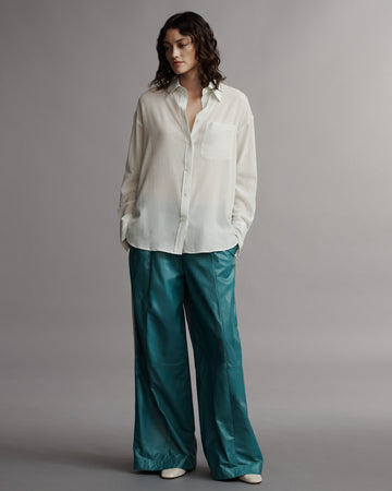 TWP Clearly aqua Big Joe Shirt in Cotton Voile view 9