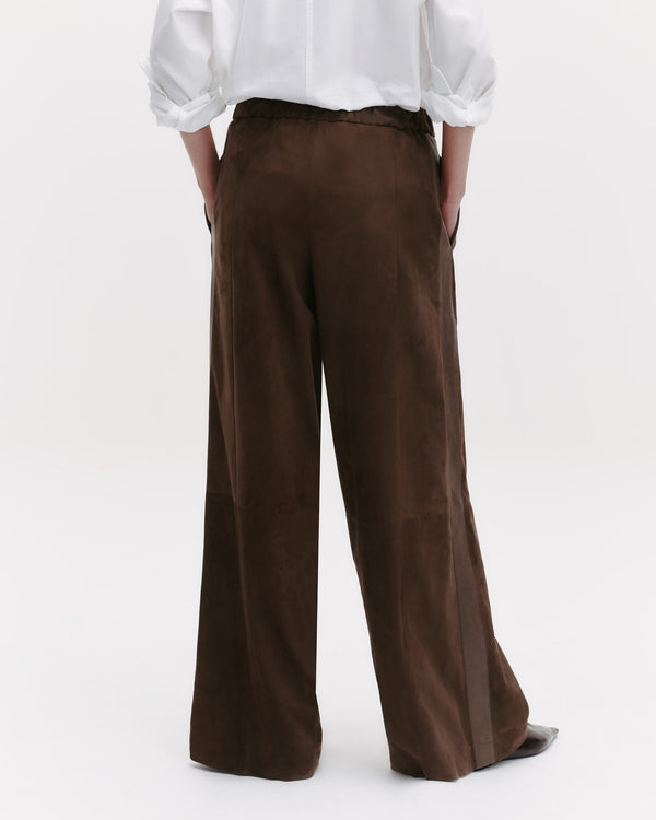 TWP Tobacco Eva Pant with Tux Stripe in Paper Suede view 6