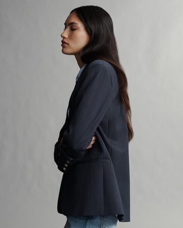 TWP Indigo Boyfriend Blazer in Wool Twill view 5