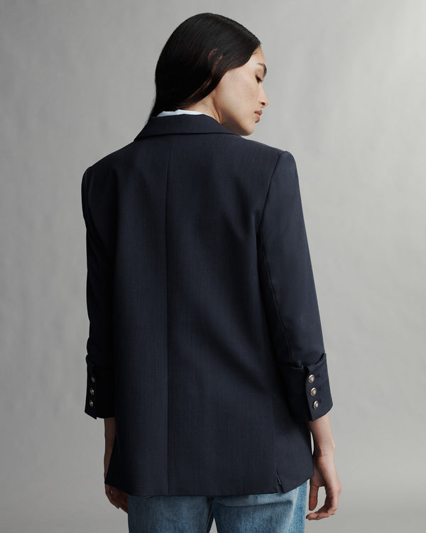 TWP Indigo Boyfriend Blazer in Wool Twill view 5