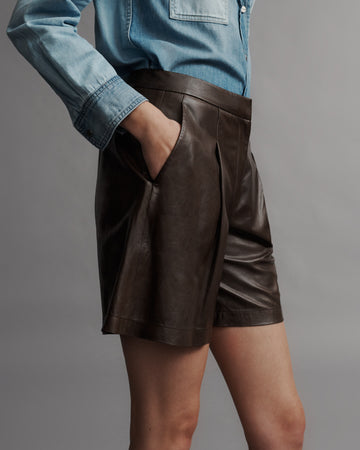 TWP Fudge Sully Short in Paper Leather view 5