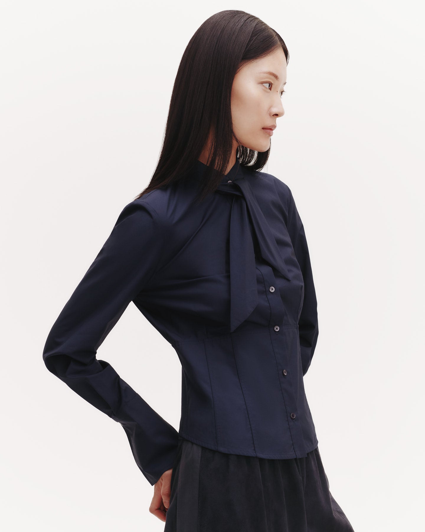 TWP Midnight Fifi's Shirt in Cotton Poplin view 3