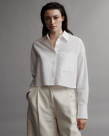 TWP White Little Big Joe Shirt in Oxford Cotton Shirting view 2