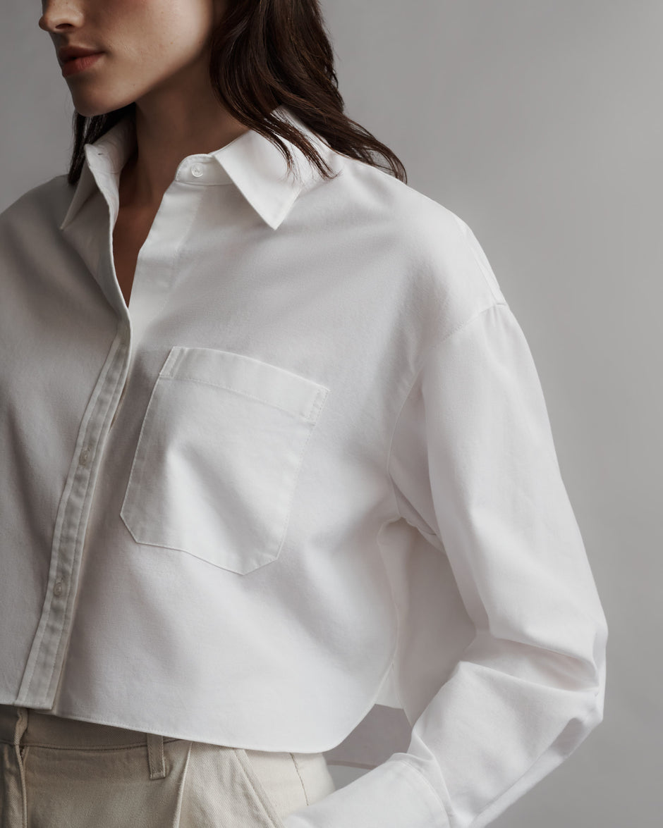 TWP White Little Big Joe Shirt in Oxford Cotton Shirting view 4