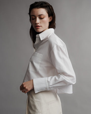 TWP White Little Big Joe Shirt in Oxford Cotton Shirting view 6