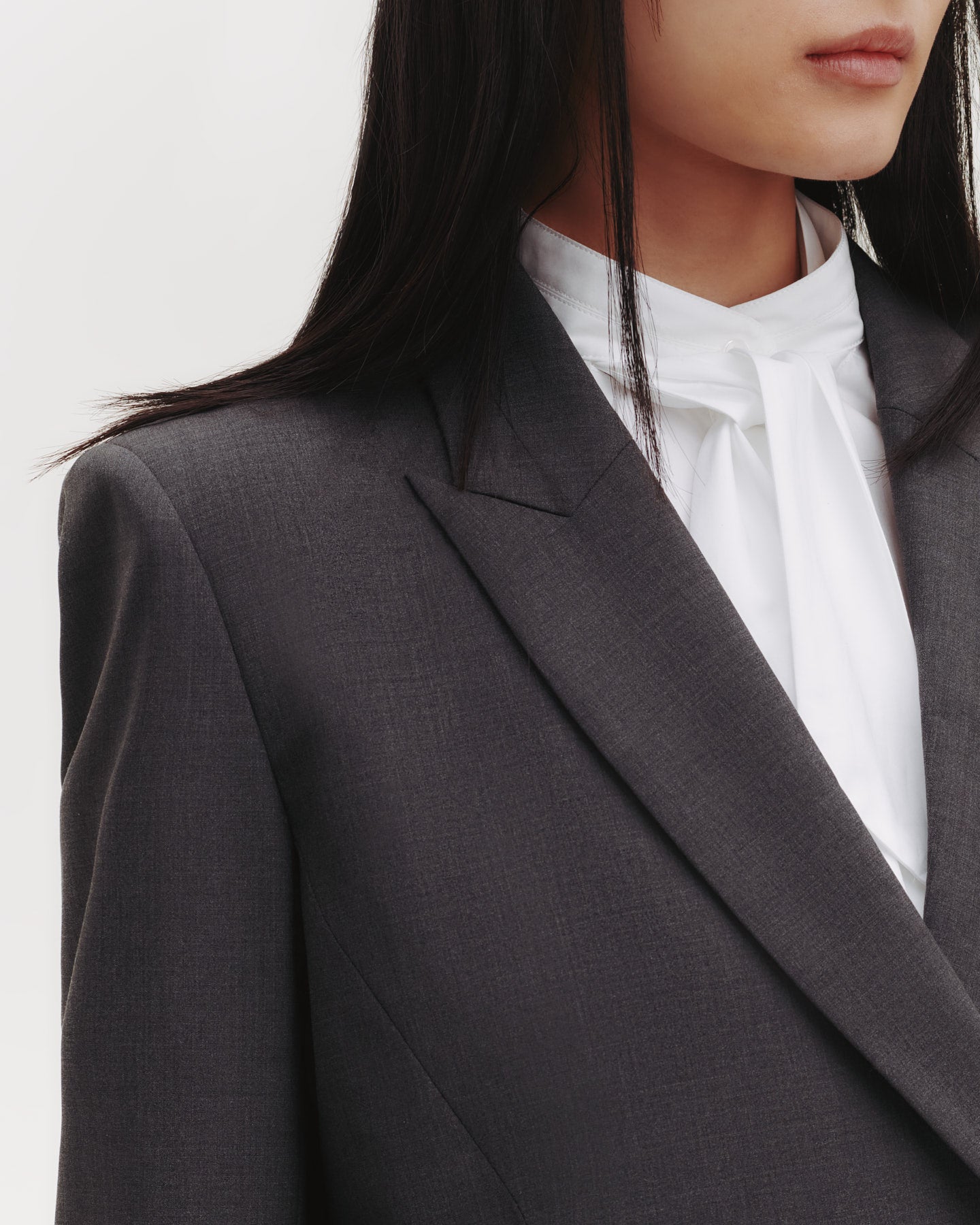 TWP Dark charcoal Tabitha Blazer in Ultrafine Stretch Suiting view 3