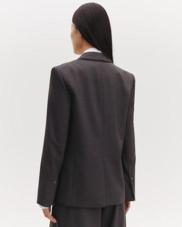 TWP Dark charcoal Tabitha Blazer in Ultrafine Stretch Suiting view 12