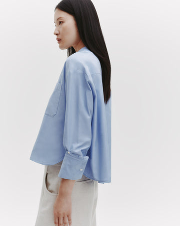 TWP Blue J.D. Shirt in Oxford Cotton Shirting view 4