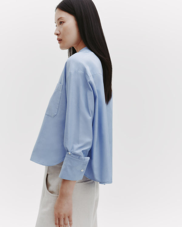 TWP Blue J.D. Shirt in Oxford Cotton Shirting view 3