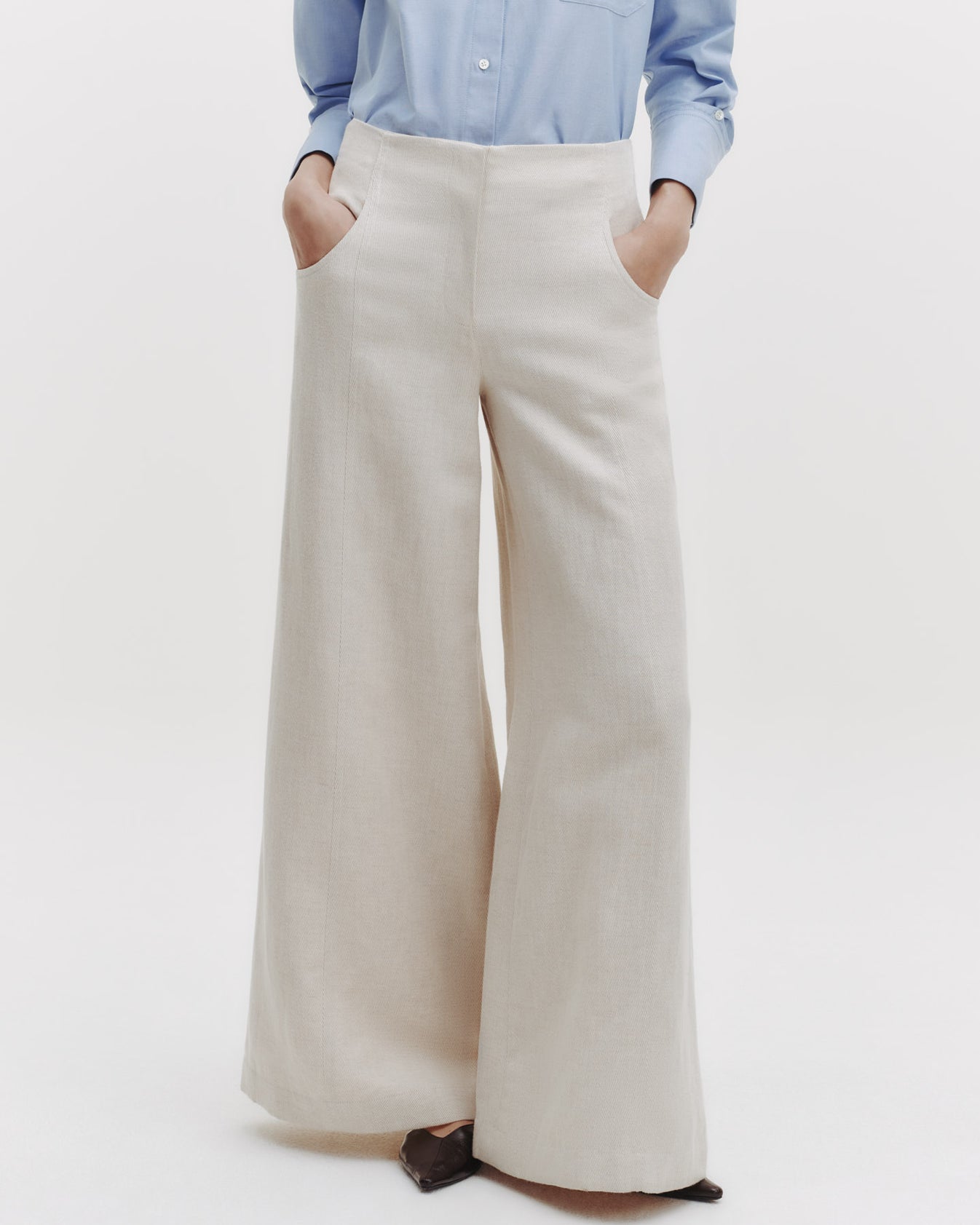 TWP Natural Demie Pant in Cotton Linen Twill view 1