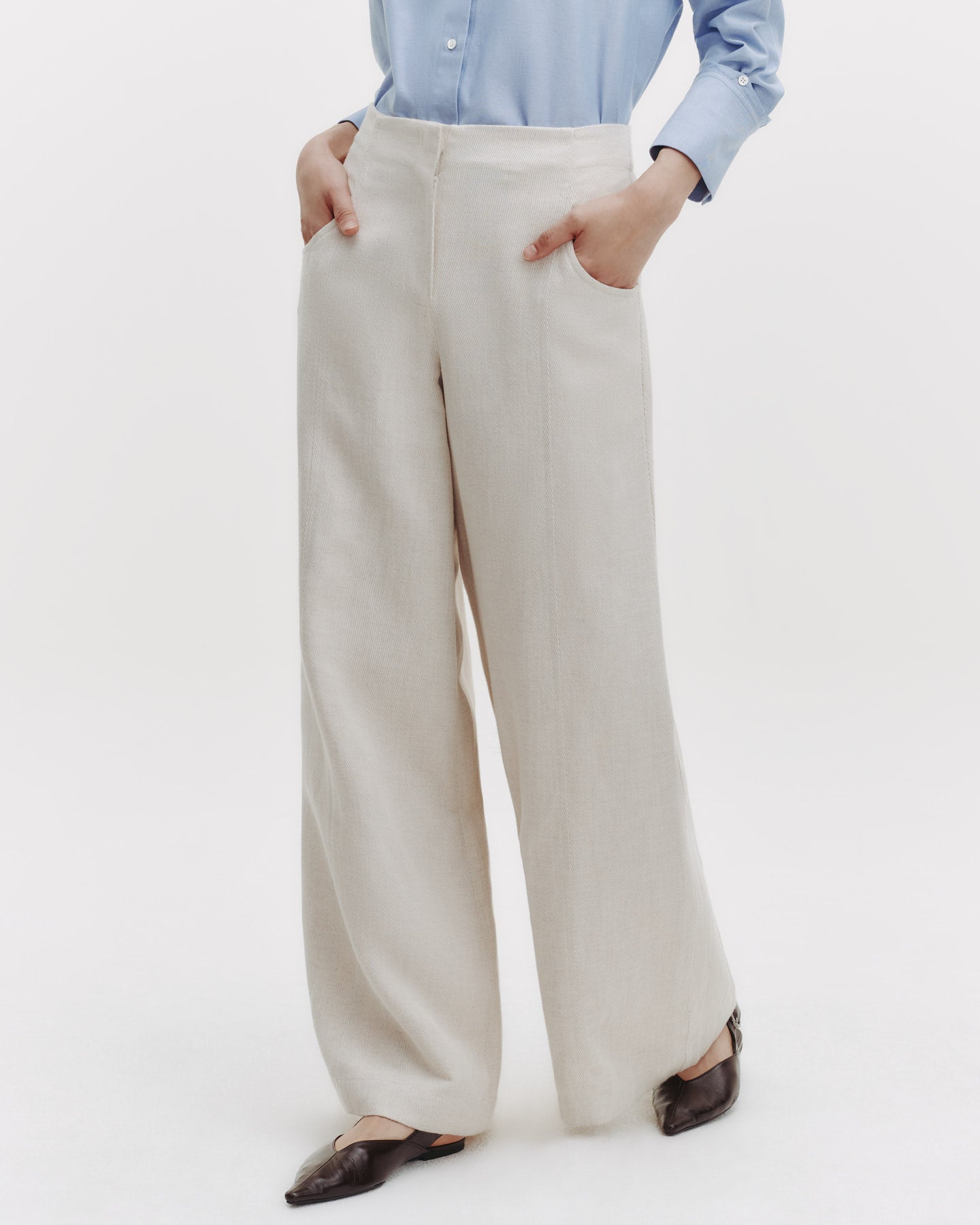 TWP Natural Demie Pant in Cotton Linen Twill view 2