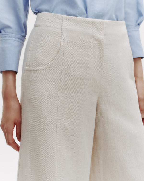 TWP Natural Demie Pant in Cotton Linen Twill view 3