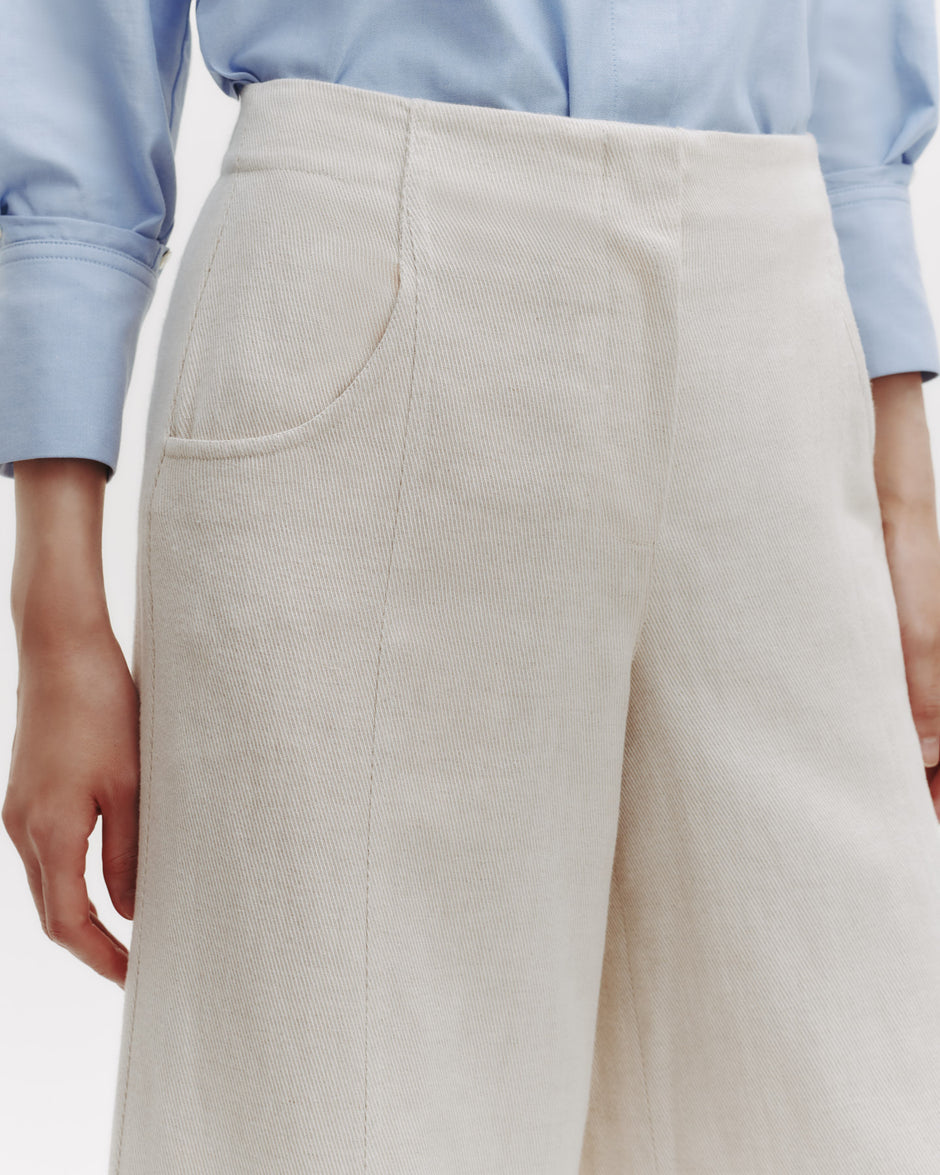 TWP Natural Demie Pant in Cotton Linen Twill view 4