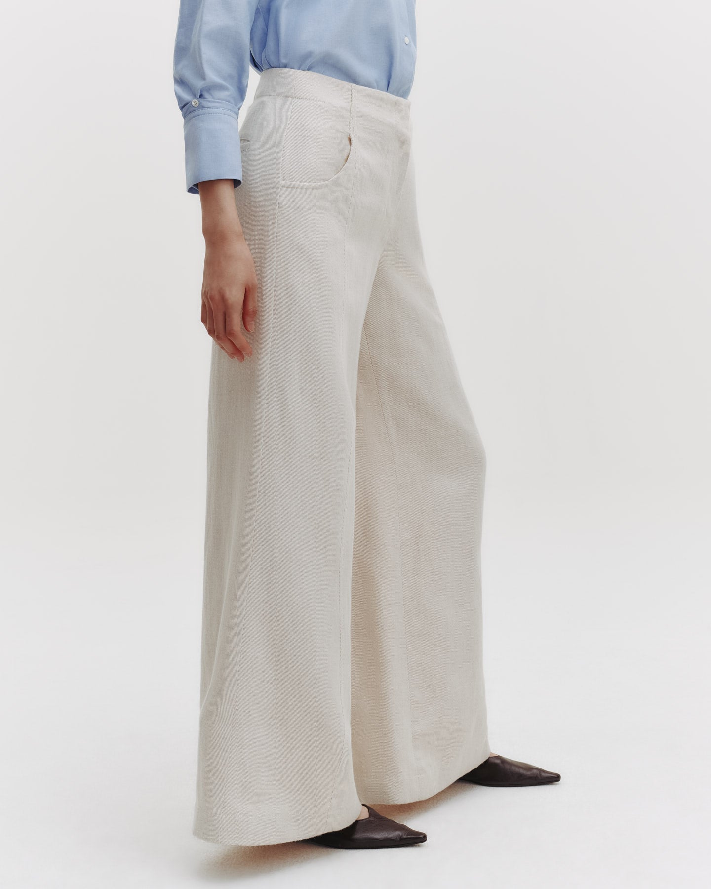 TWP Natural Demie Pant in Cotton Linen Twill view 4