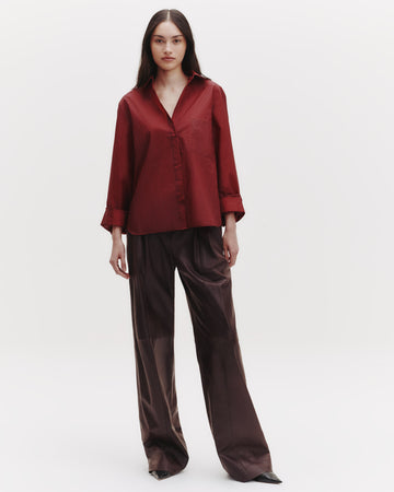 TWP Wine Sulli Pant in Paper Leather view 7