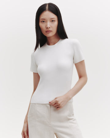 TWP Ivory Tease Top in Ribbed Cotton Knit view 2