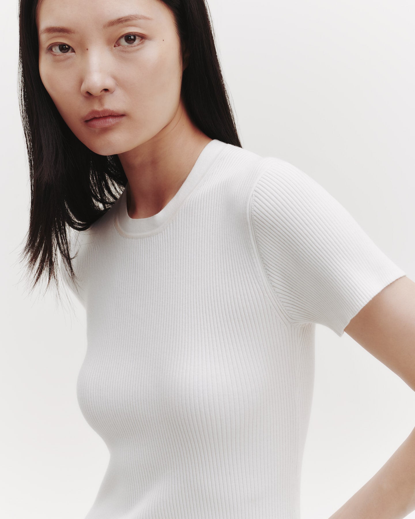 TWP Ivory Tease Top in Ribbed Cotton Knit view 2