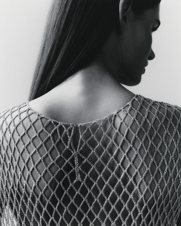 TWP Silver Chloe Top in Woven Mesh view 1