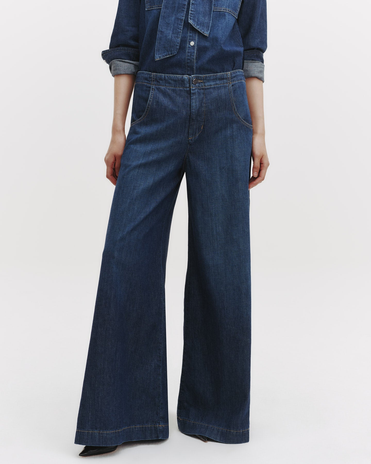 TWP Dark wash Lulu Jean in Lightweight Denim view 2