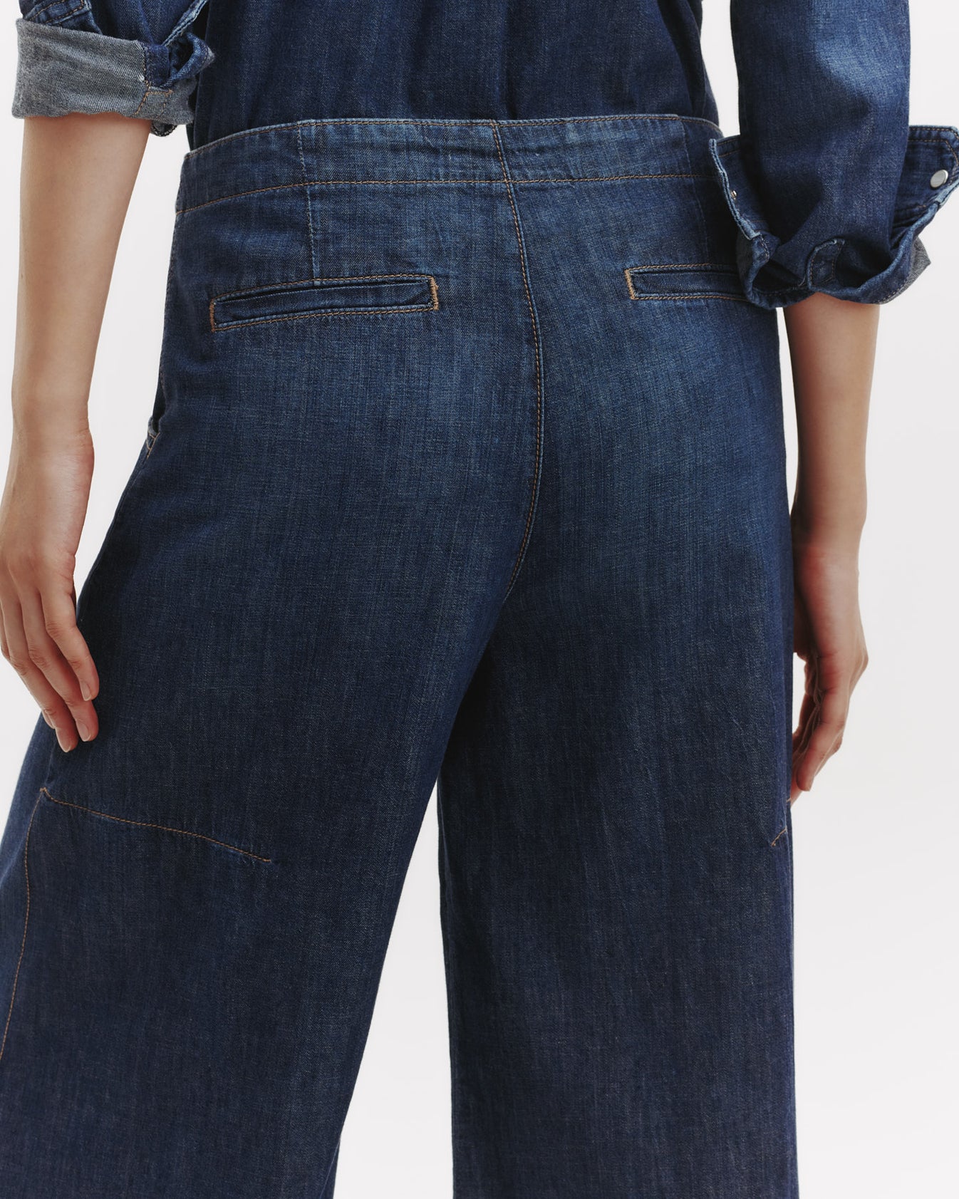 TWP Dark wash Lulu Jean in Lightweight Denim view 3