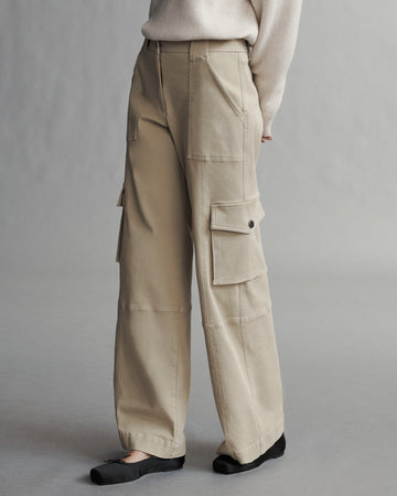 TWP Khaki Coop Pant with Cargo Pockets in Cotton Twill view 6