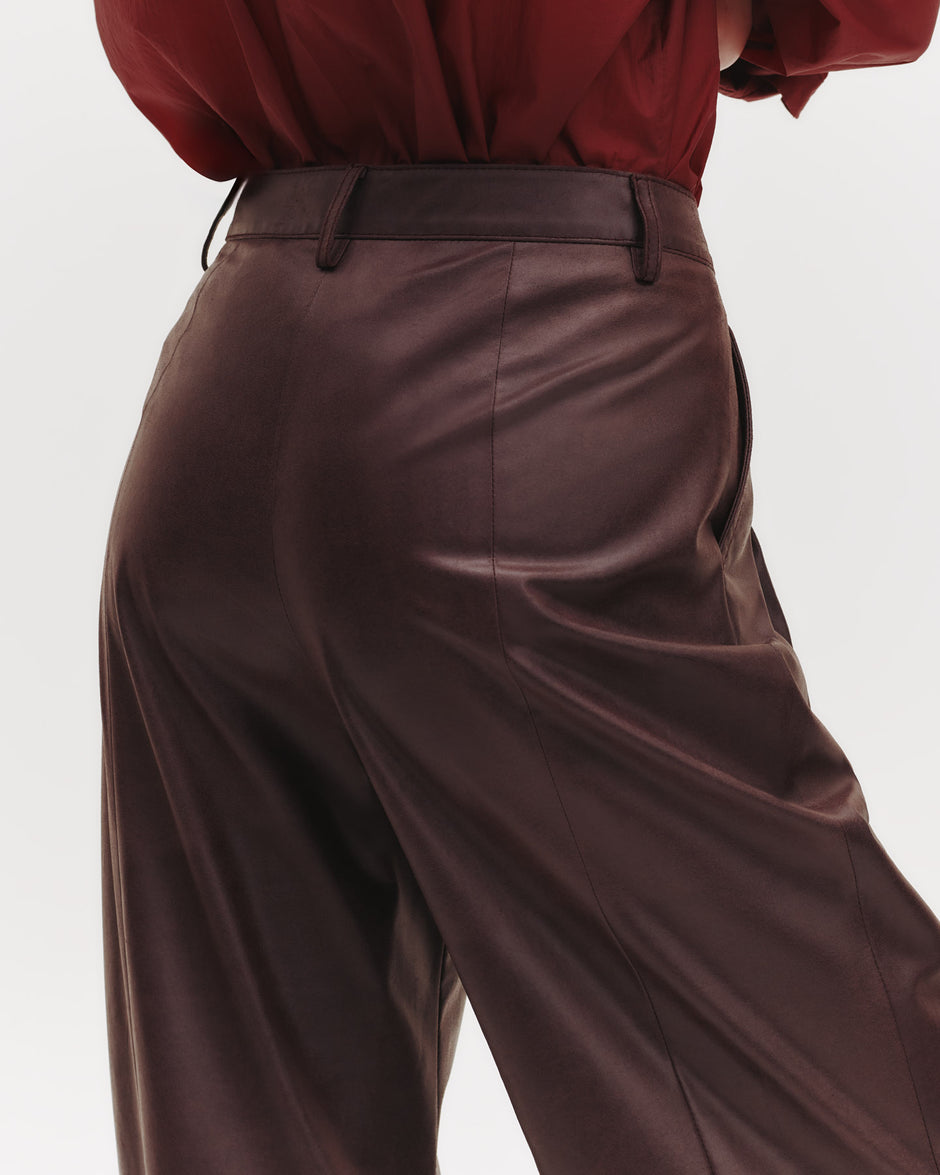 TWP Wine Sulli Pant in Paper Leather view 6