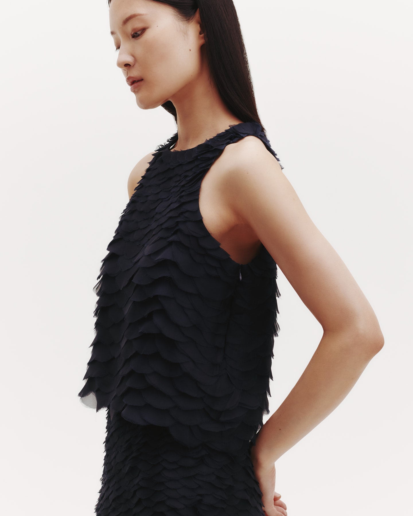 TWP Midnight Shell Top with Silk Organza Fishscales view 3