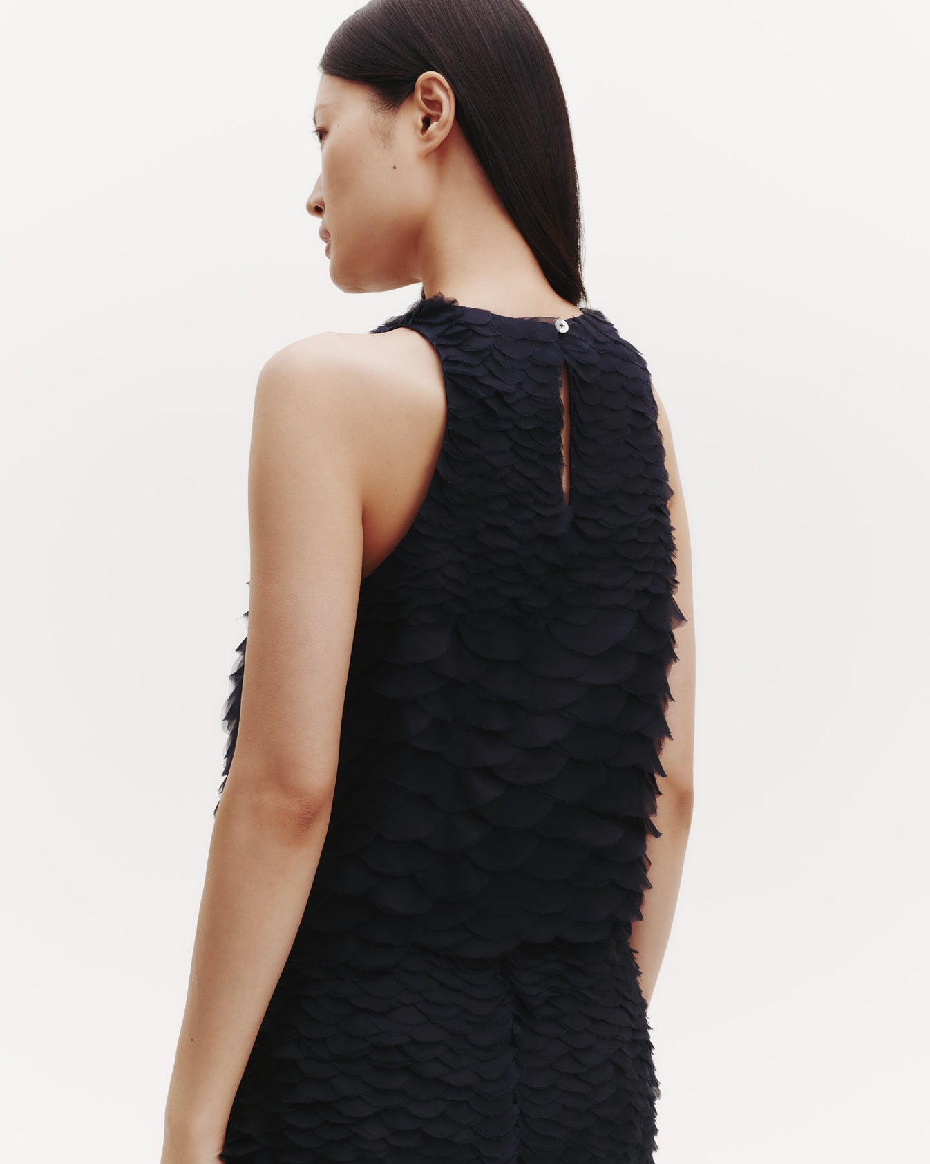 TWP Midnight Shell Top with Silk Organza Fishscales view 4