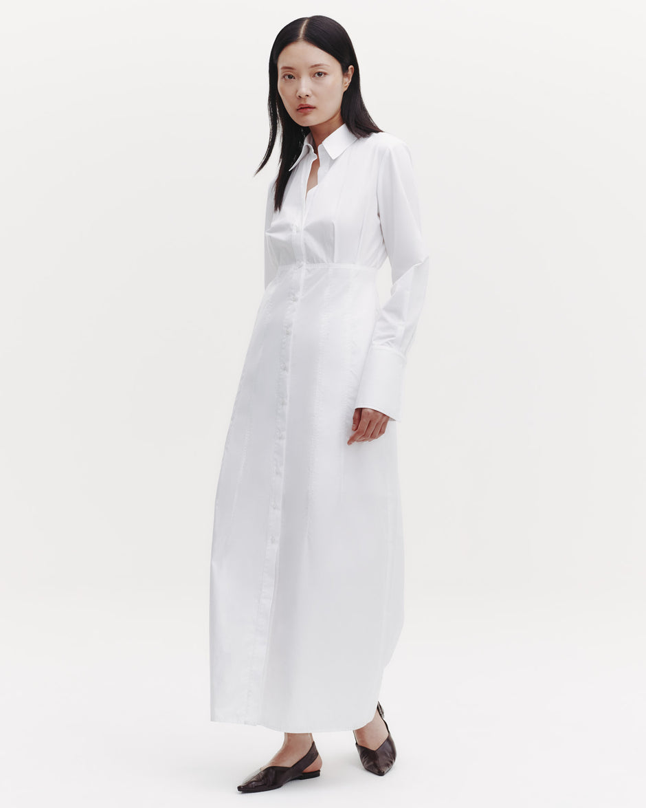 TWP White Fiona Dress in Cotton Poplin view 3