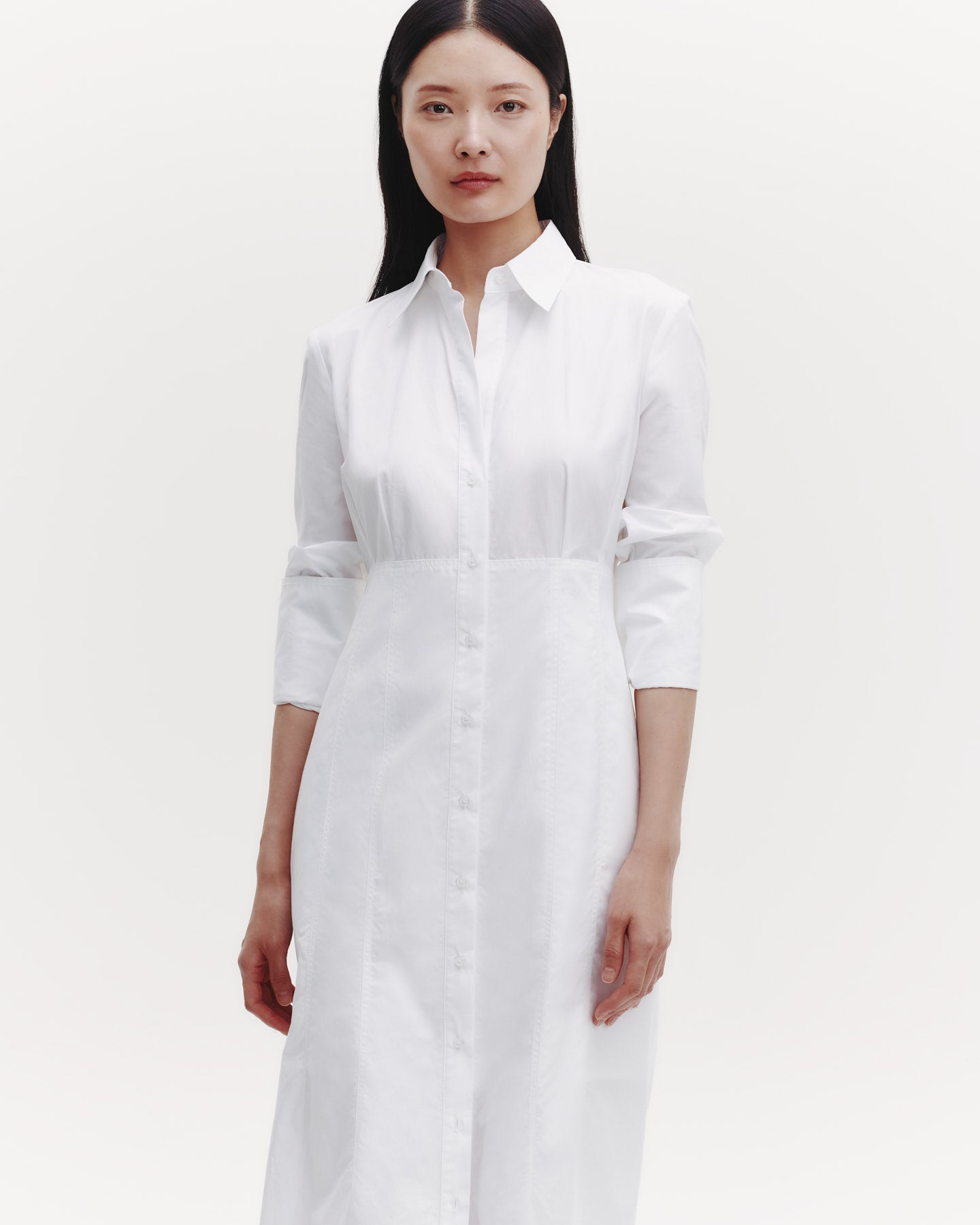 TWP White Fiona Dress in Cotton Poplin view 3