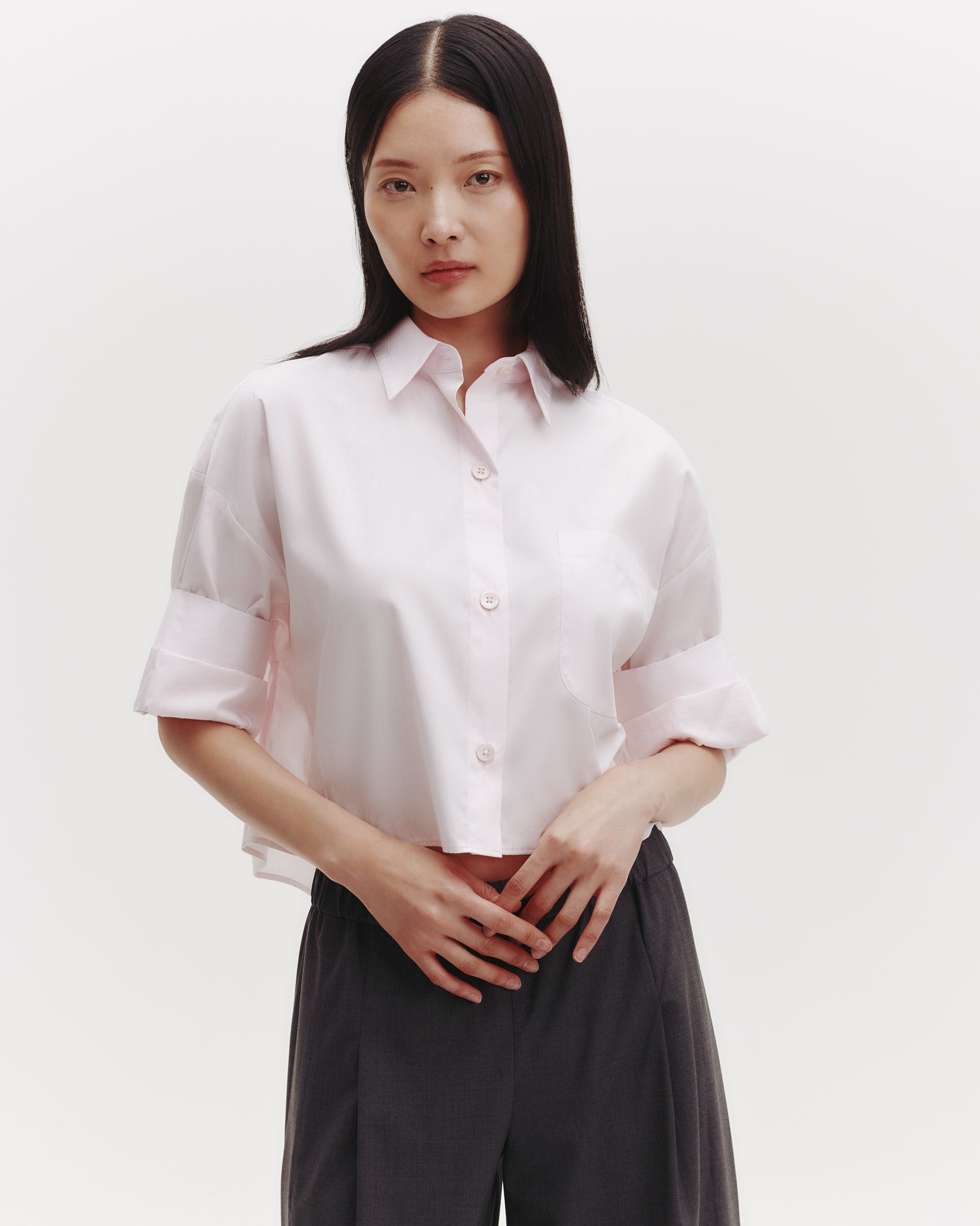 TWP Pale pink Next Ex Shirt in Superfine Cotton view 3