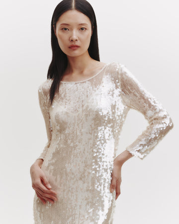 TWP Beige/clear Last Time Dress in Sequins view 3