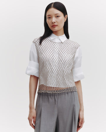 TWP Silver Chloe Top in Woven Mesh view 5