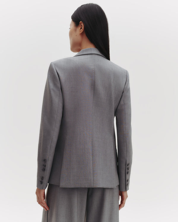 TWP Medium heather grey Supper Jacket in Ultrafine Stretch Suiting view 7